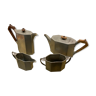 Set thé et café Art déco en cuivre argenté artisans étain