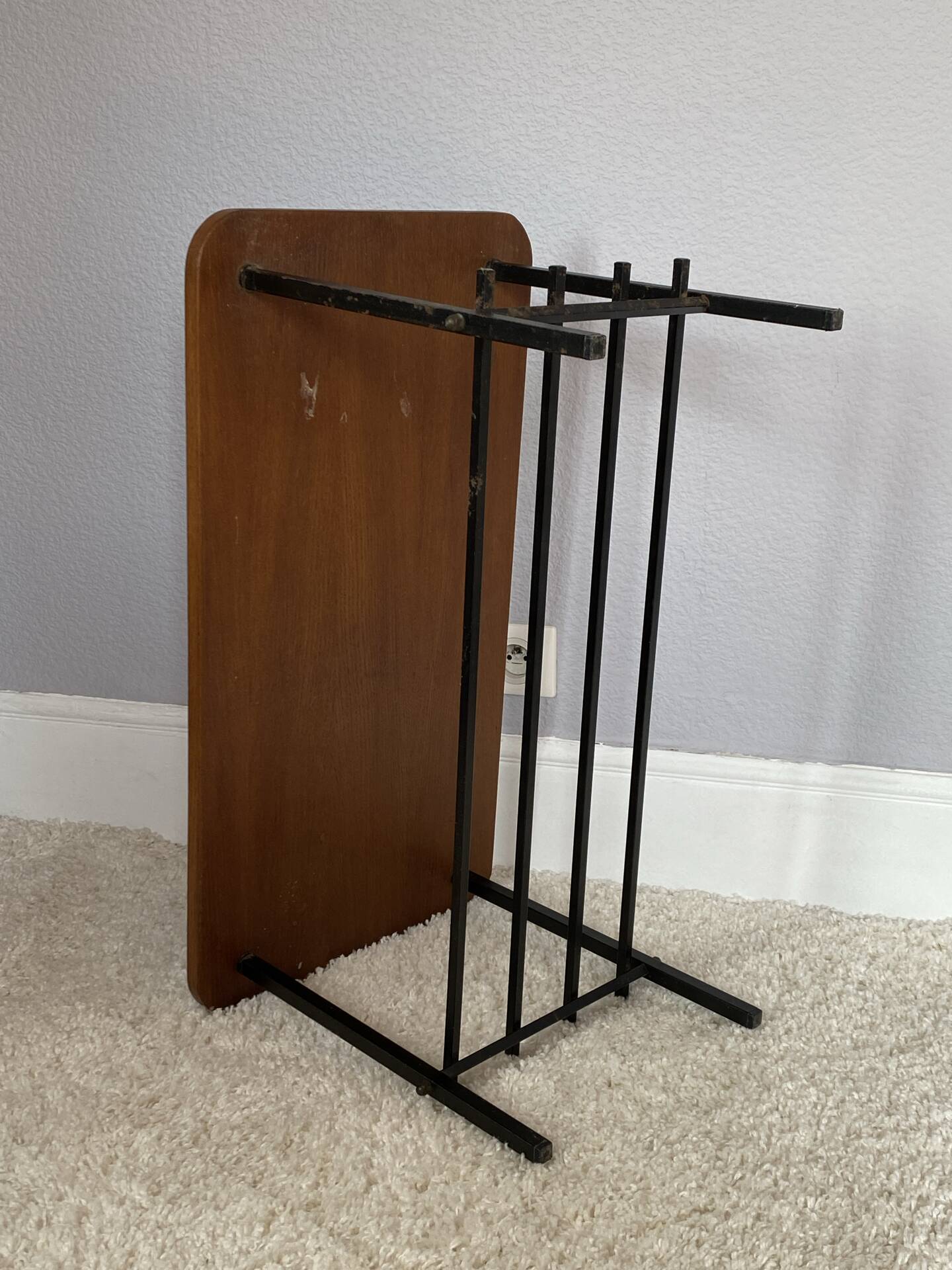 Vintage 50s design wood and metal coffee table