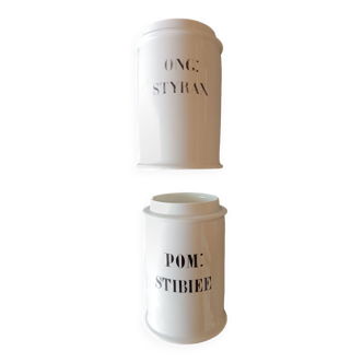 Set of two old medicine jars