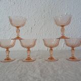 6 glasses dessert or champagne rosaline luminarc 480323 pink glass