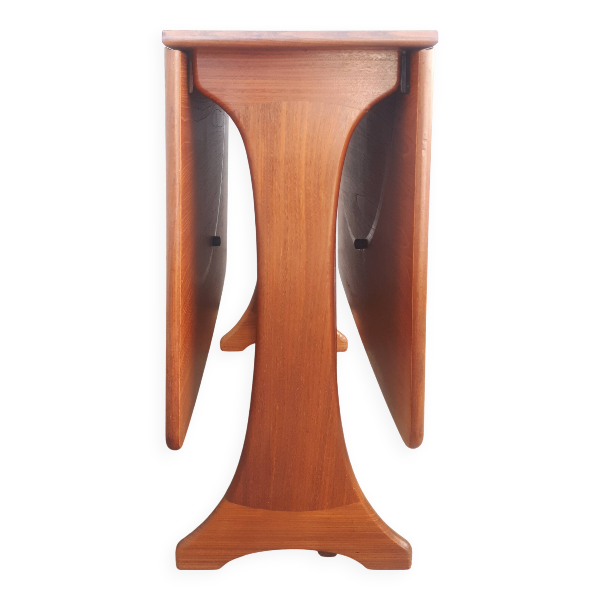 Vintage dining table console desk in teak and exotic wood from the 70s