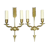 Paire d'appliques à la flèche style Empire - Lucien Gau, Paris