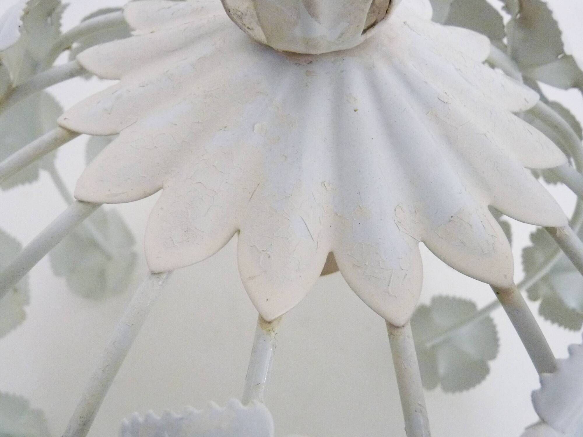 White metal floral pendant light. 1970s