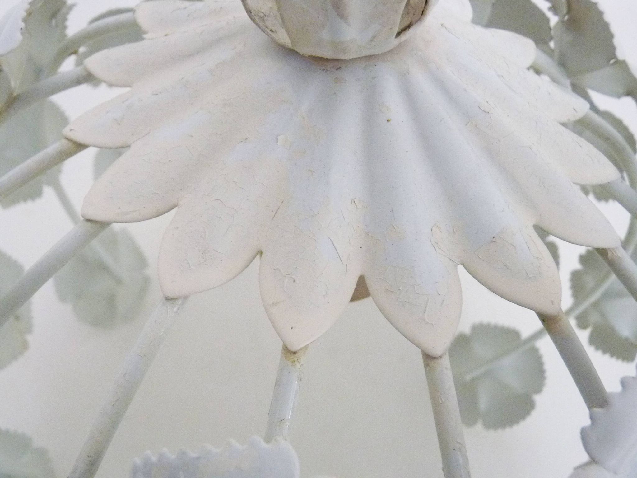 White metal floral pendant light. 1970s