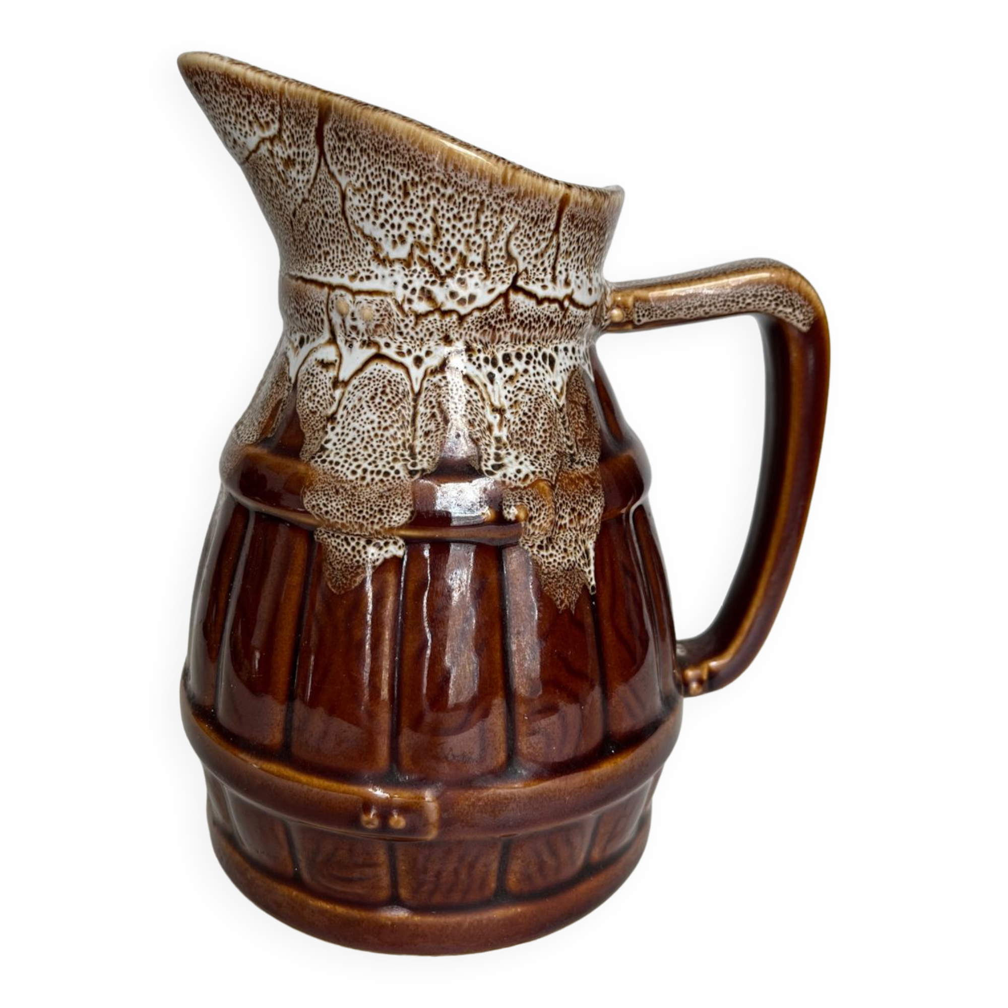 Glazed ceramic pitcher