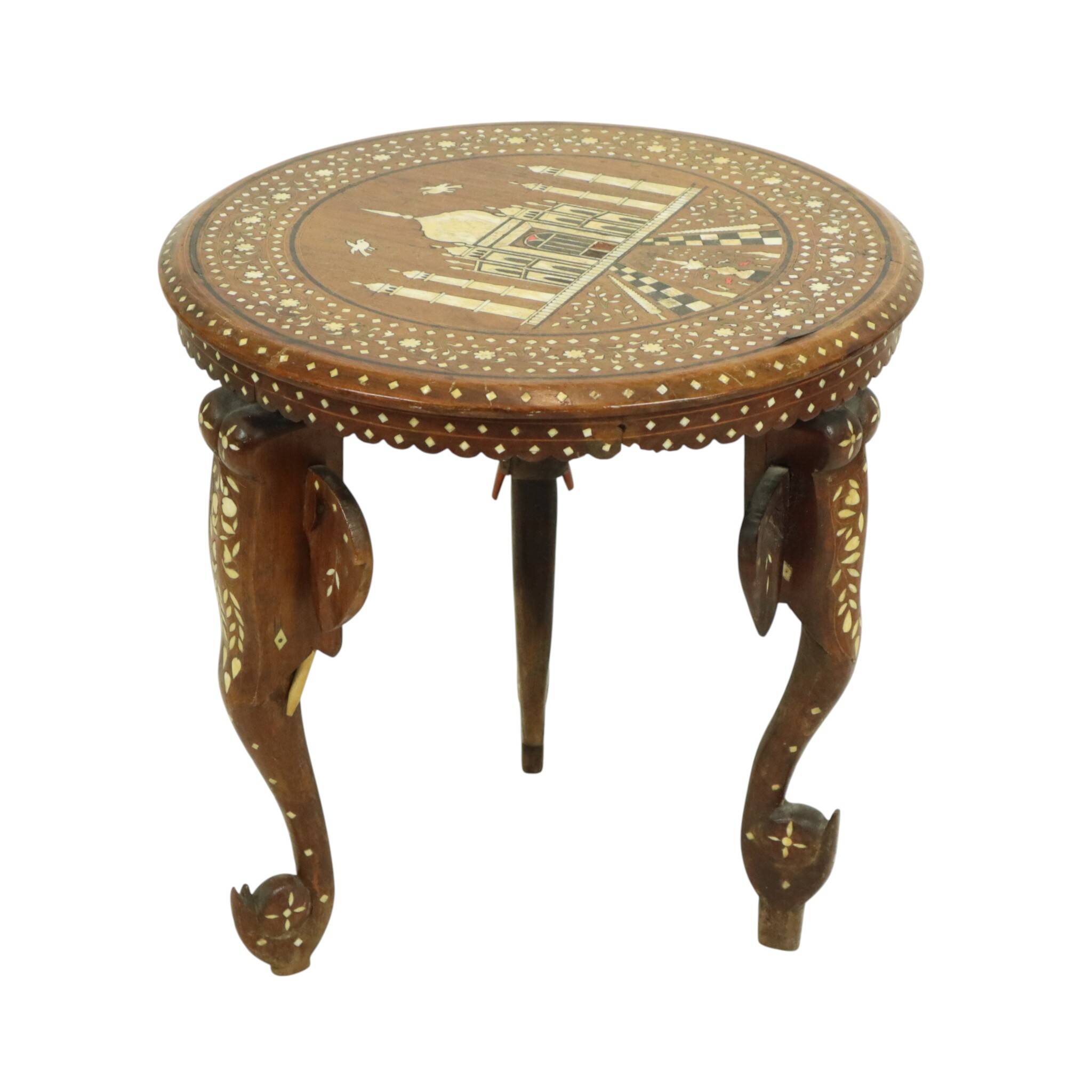 Anglo-Indian Taj Mahal Side Table Plant Table Teak 41cm