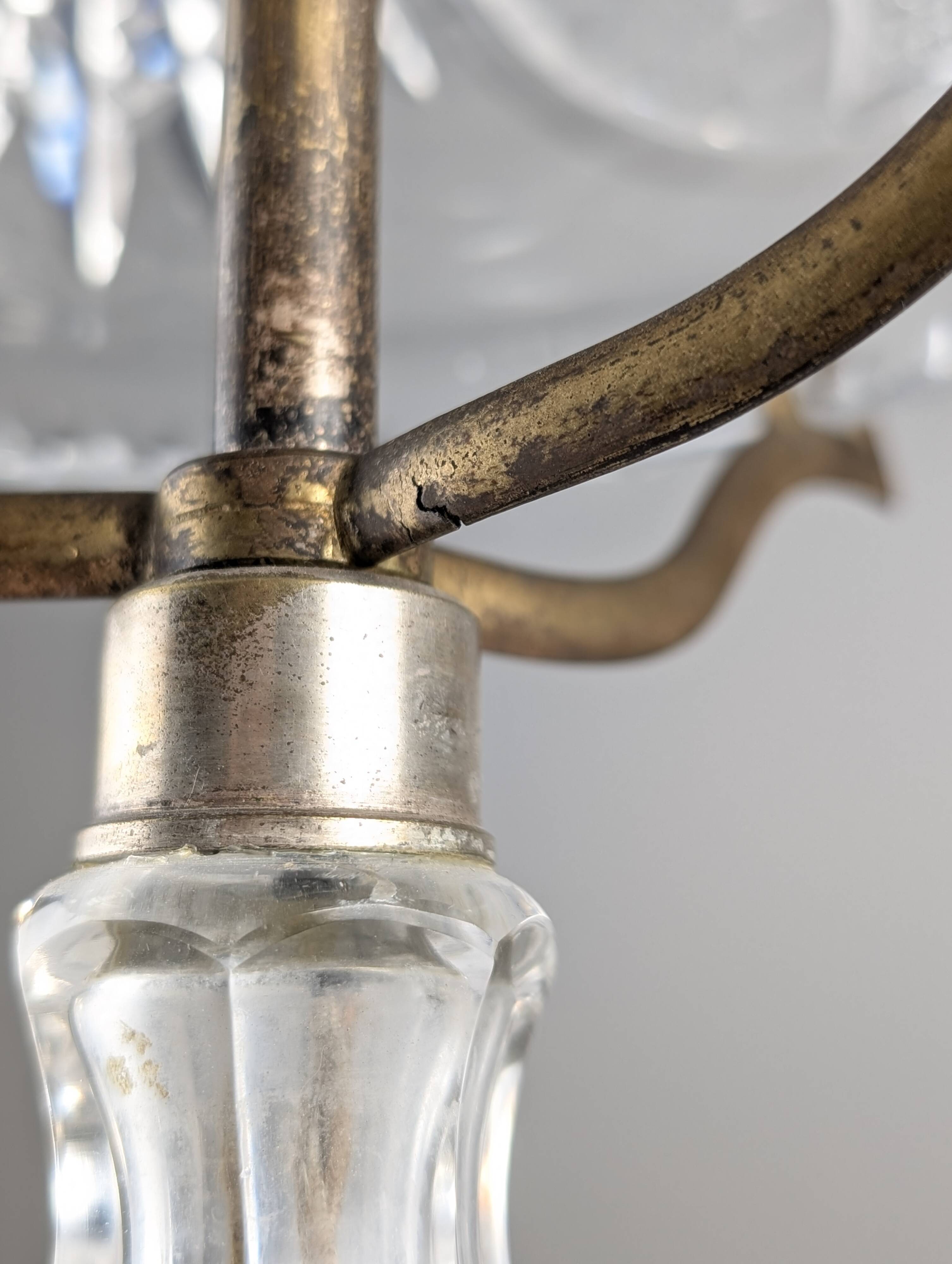 French Art Deco Cut Crystal 'Mushroom' Table Lamp, 1920s