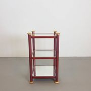 Regency Side Table in Brass and Mirror Glass, 1970s