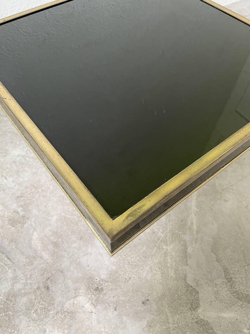 Black lacquer and brass console coffee table