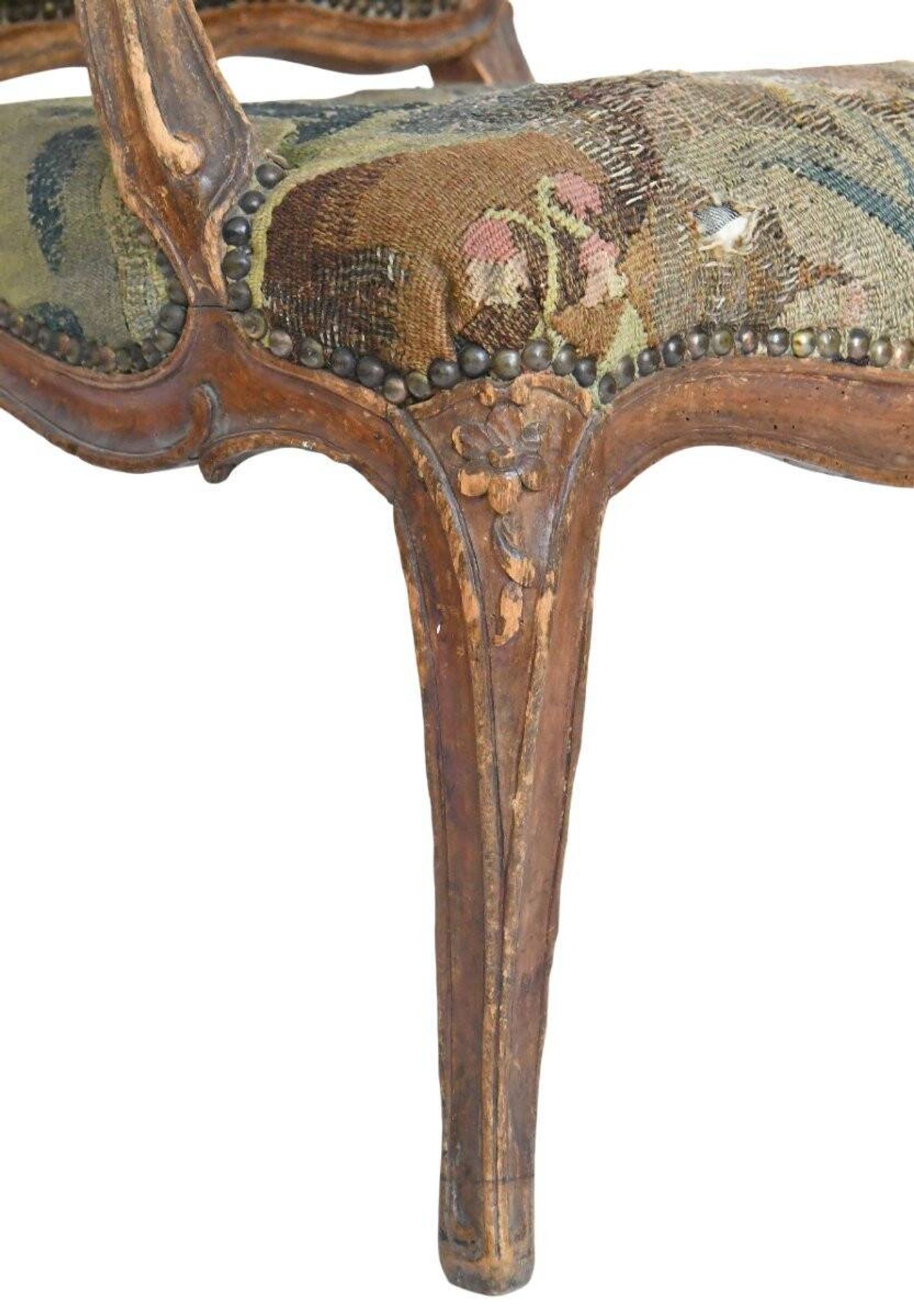 Louis XV period cabriolet armchair stamped MDLP by Martin Delaporte