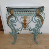 Magnificent Louis XV style iron and marble console