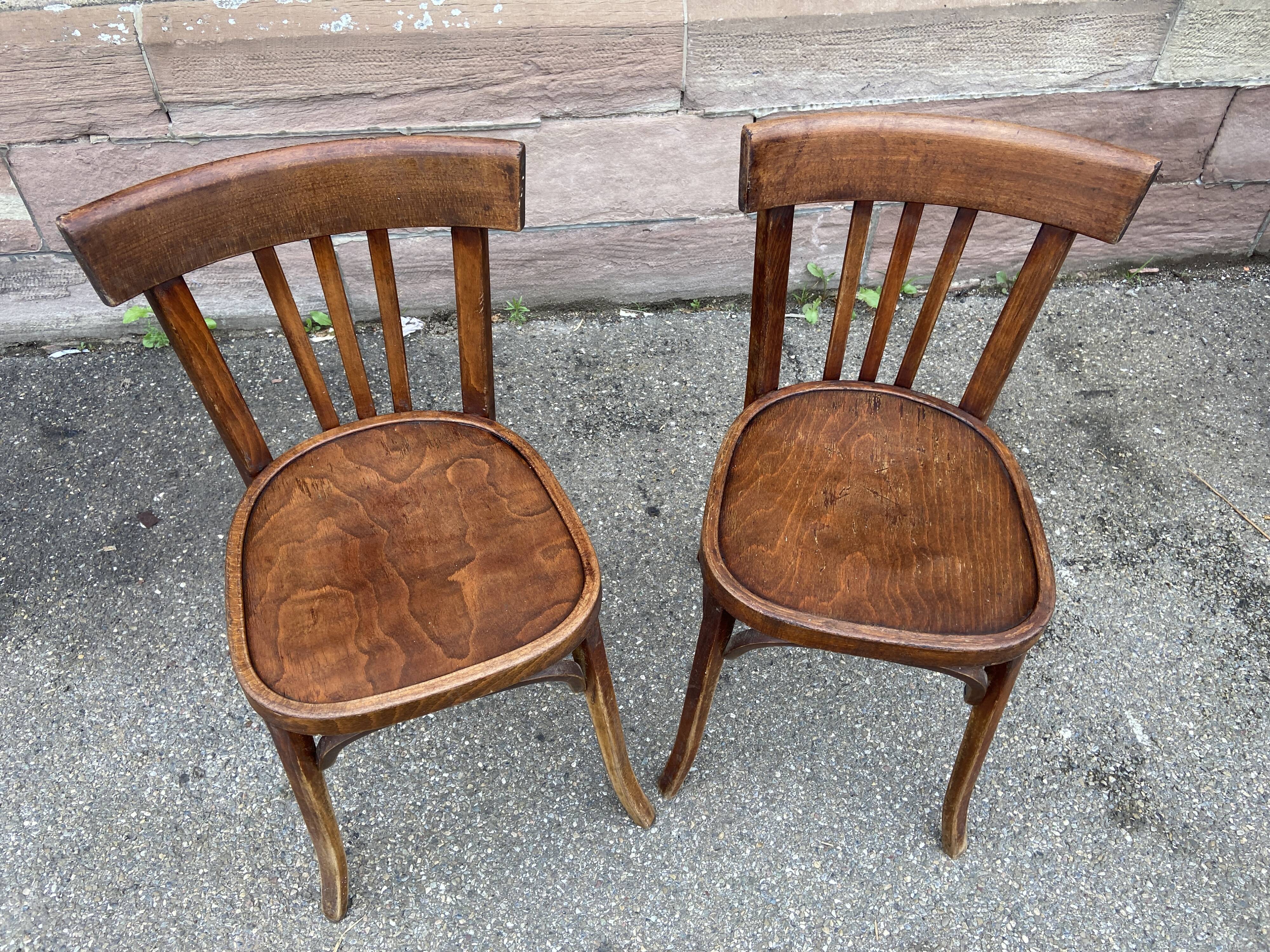 Pair of Baumann bistro chairs
