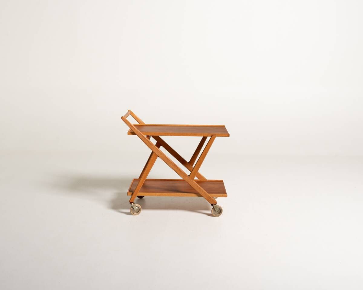 Folding Teak and Oak Trolley, Nybrofabriken