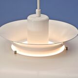 Danish XL hanging lamp in white, 1980s