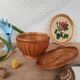 Round box with bamboo lid - vintage