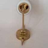 Wall lamp in gilded brass and white opaline, 1960.