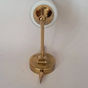 Applique en laiton doré et opaline blanche 1960