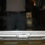 Bevelled Sculpted Silver Rectangular Mirror