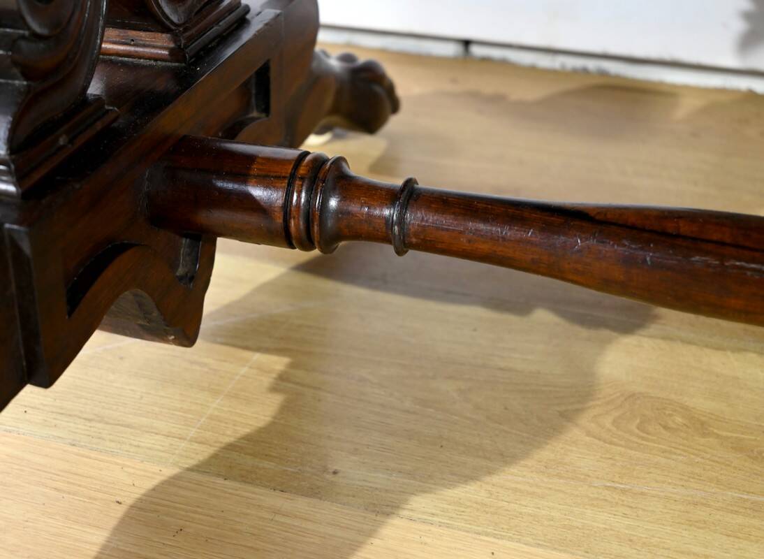Desk Table with Shutters in Solid Rosewood, Restoration Period – Early 19th Century