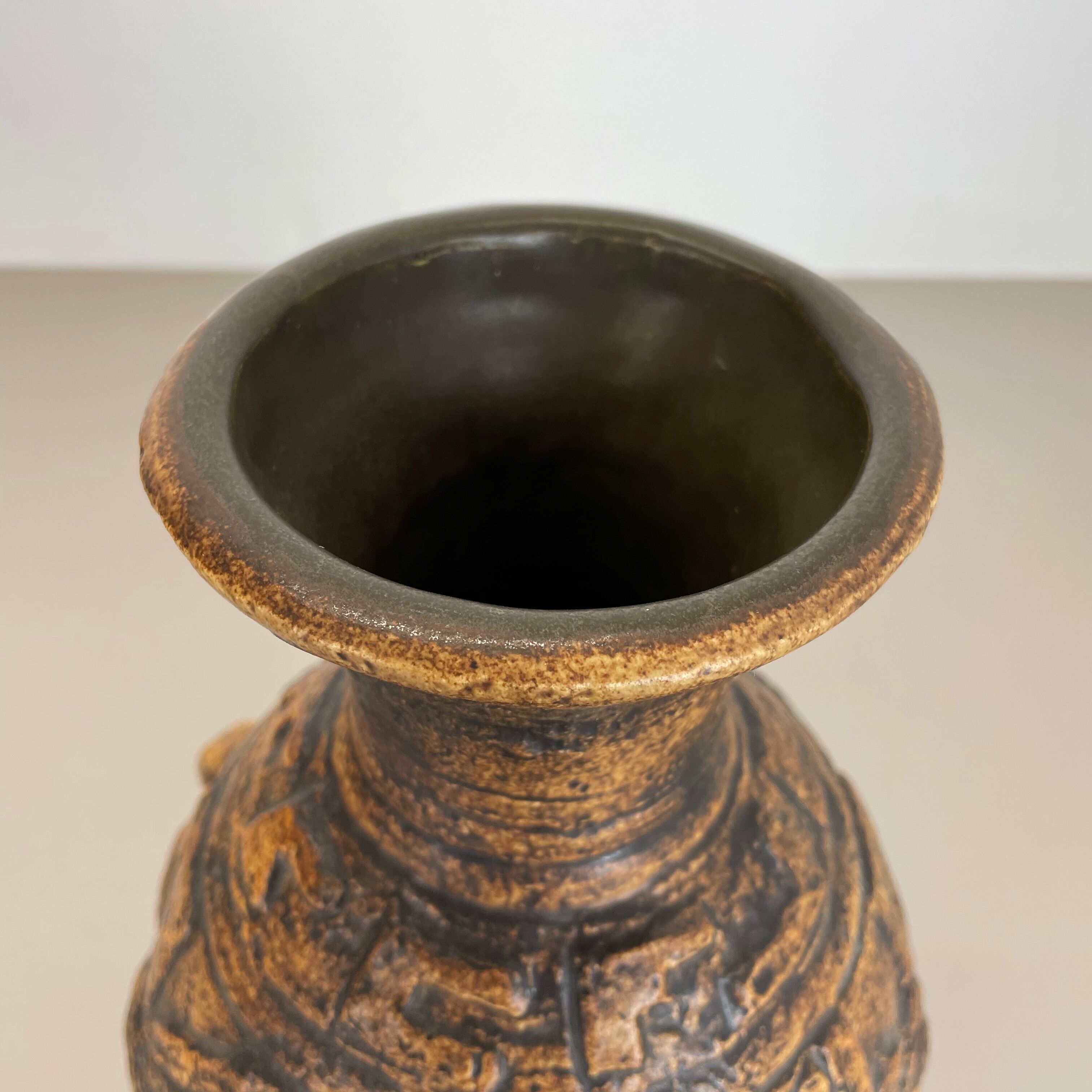 Fat lava pottery "maya tiki" vase by jasba ceramics, germany, 1970s