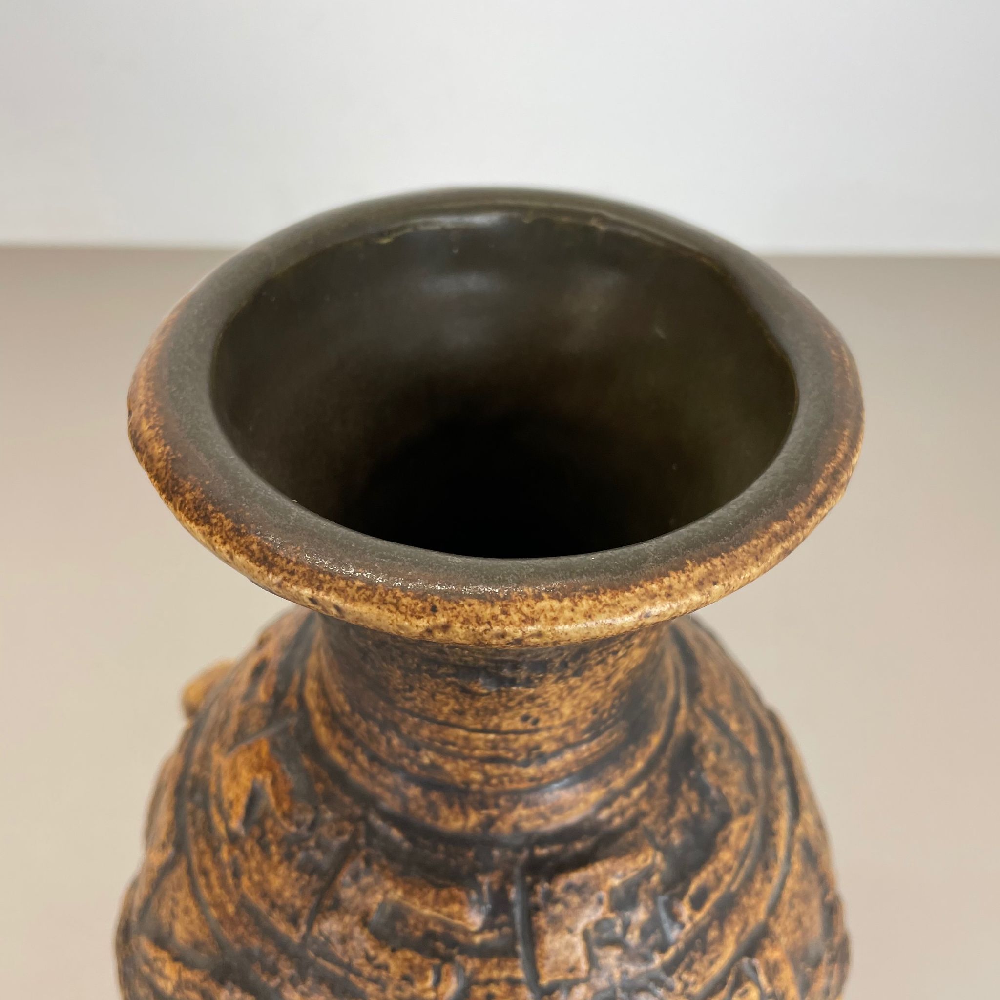 Fat lava pottery "maya tiki" vase by jasba ceramics, germany, 1970s