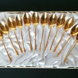 Set of 12 gold-plated teaspoons