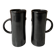 Set 2 tasses / mugs hauts émail anthracite foncé
