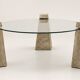 Vintage glass and travertine coffee table