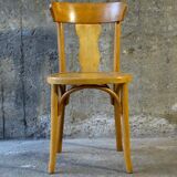 Vintage wood-curved bistro chair 1960