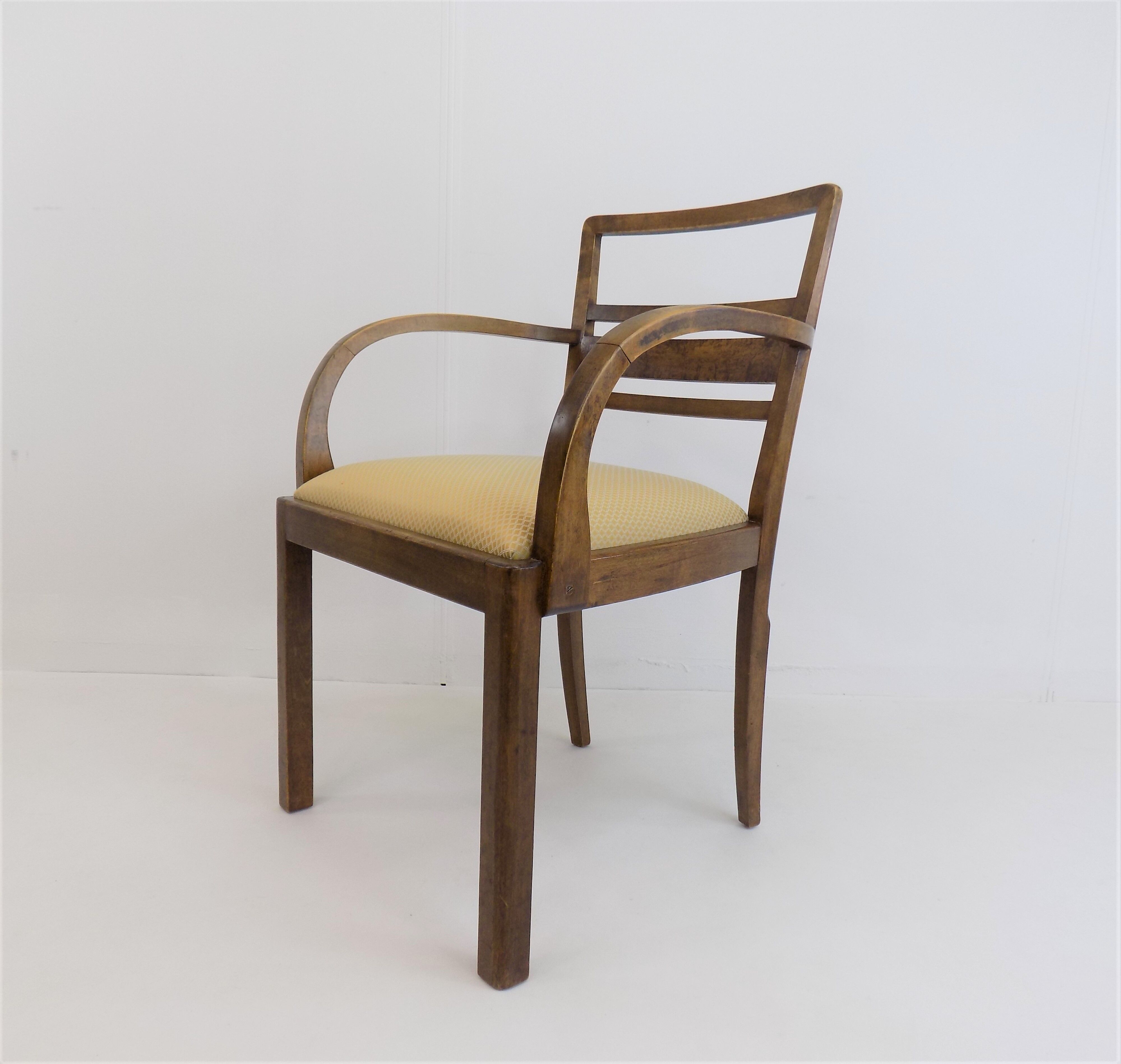 Set of 2 Art Deco chairs in birch burl
