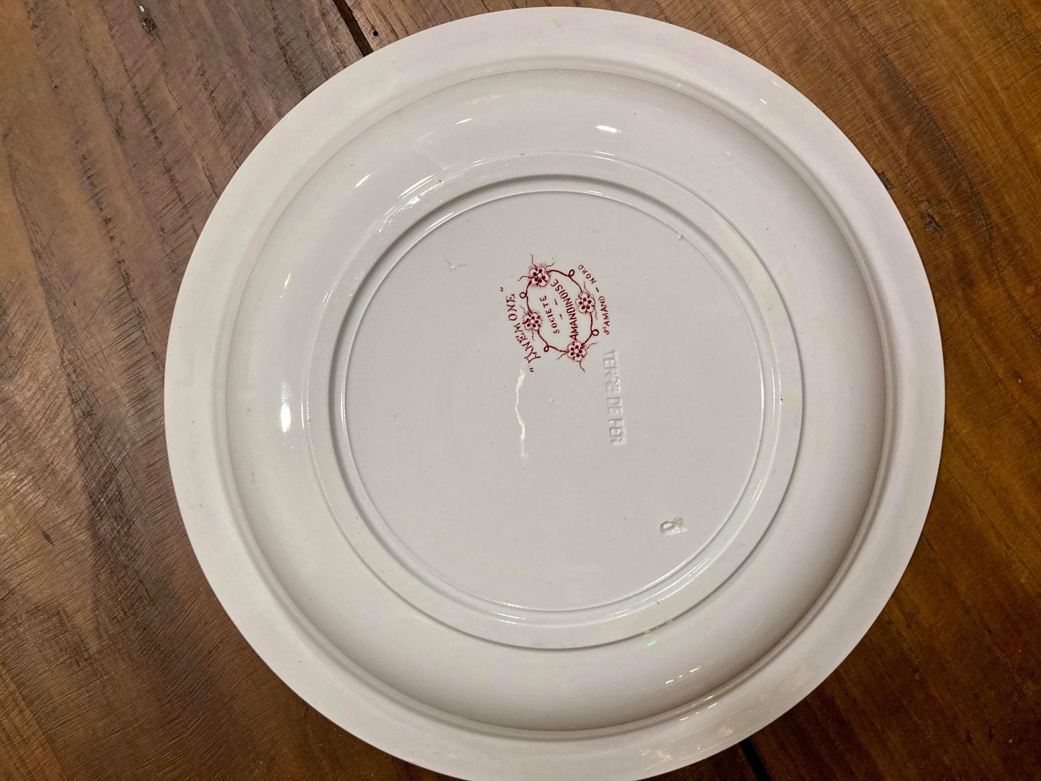 Hollow dish in Iron Earth Saint Amandinoise model Anemone