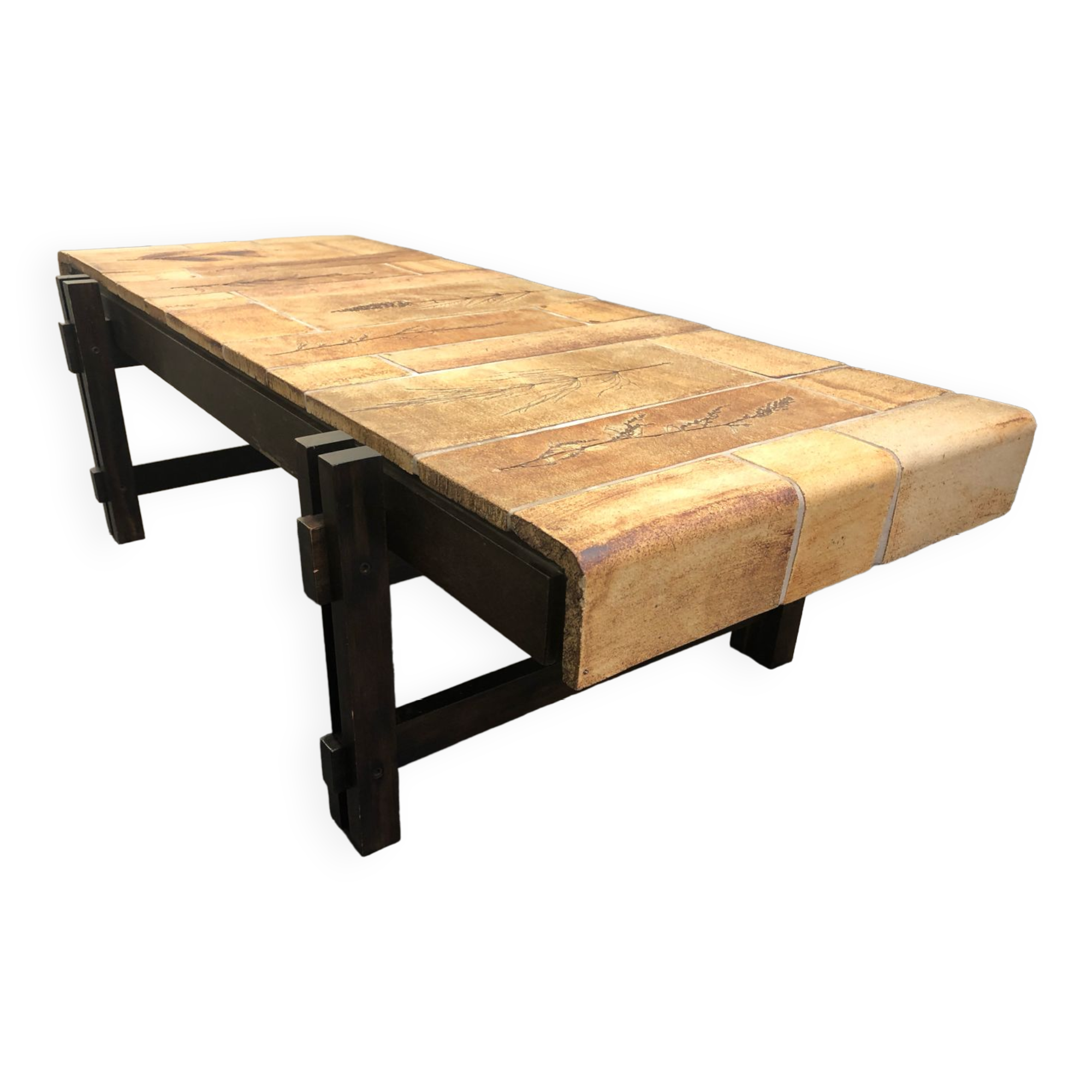 Japanese-style ceramic coffee table by Roger Capron circa 1960