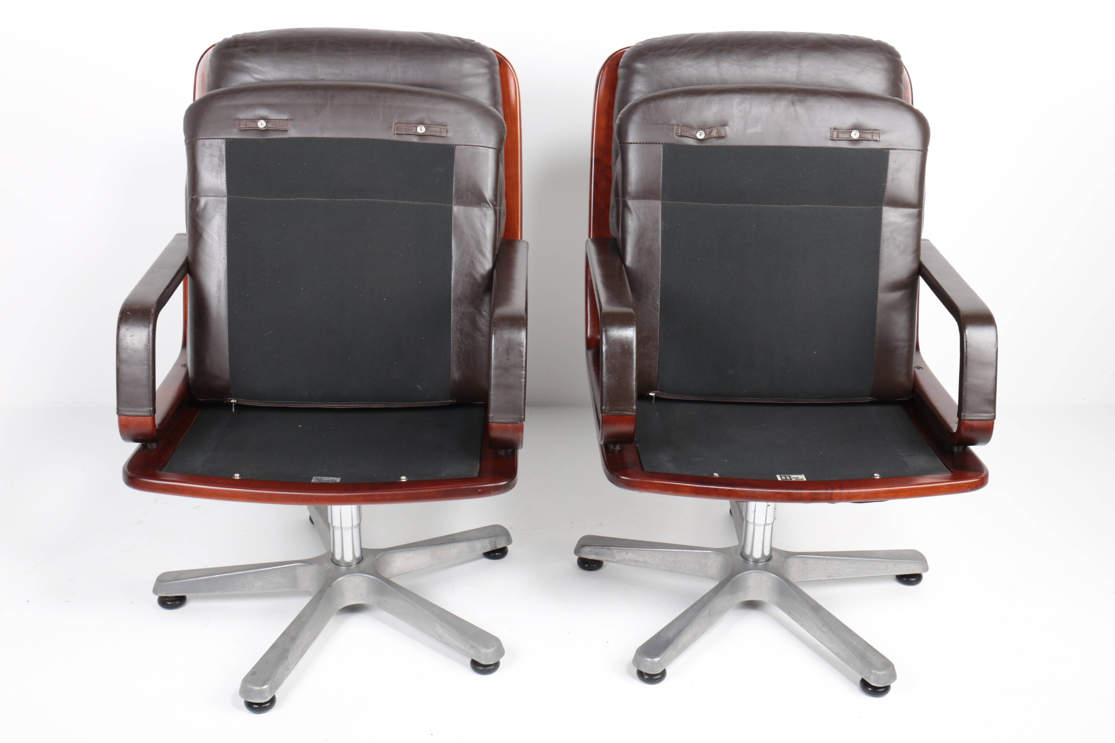 Pair of leather visitor armchairs by Eugen Schmidt