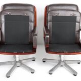 Pair of leather visitor armchairs by Eugen Schmidt