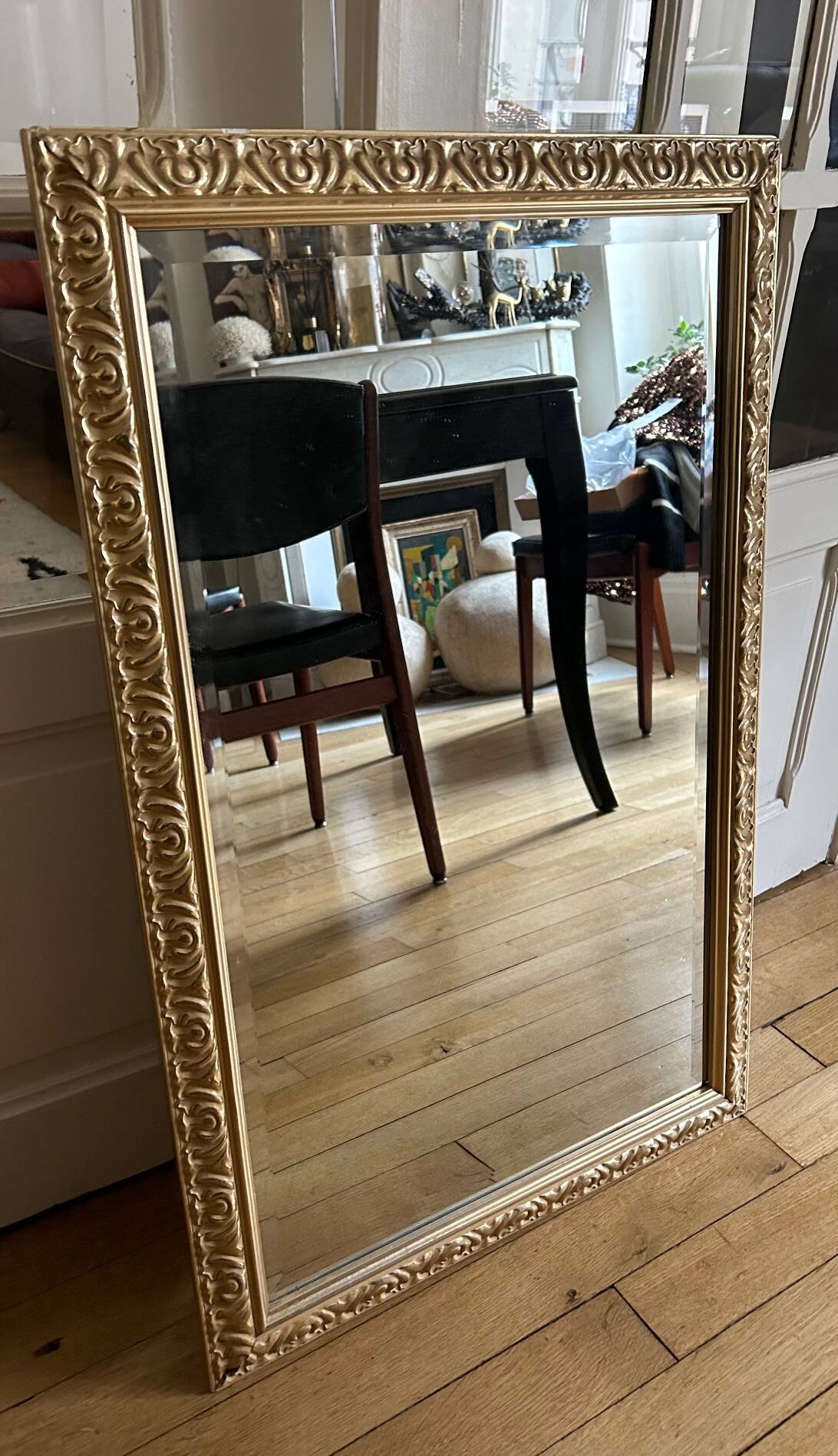 vintage beveled gold mirror
