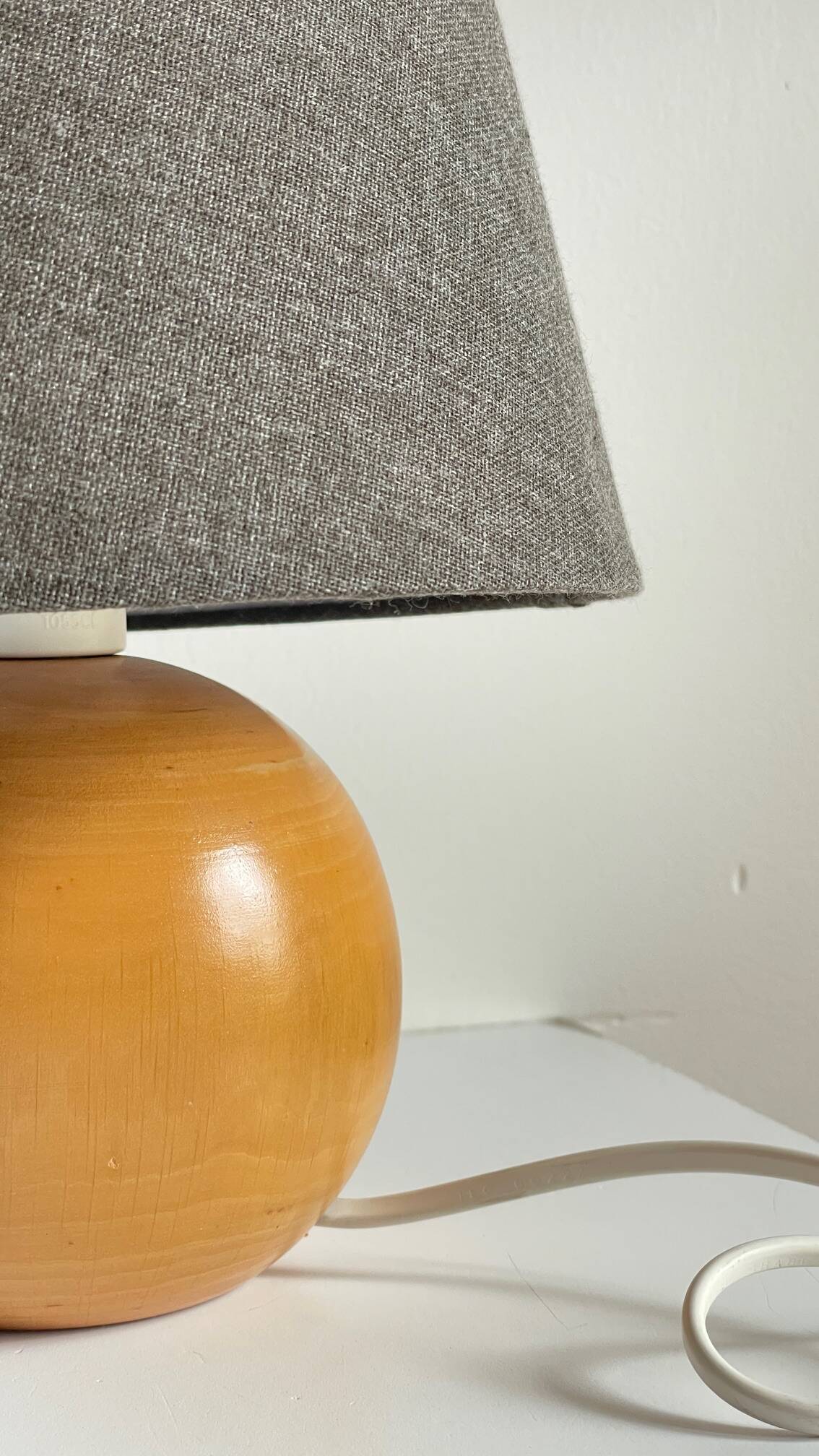 Solid wood ball lamp from the 70s