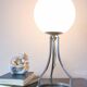 Lamp sphere of frosted glass, chrome steel, art deco, 1950