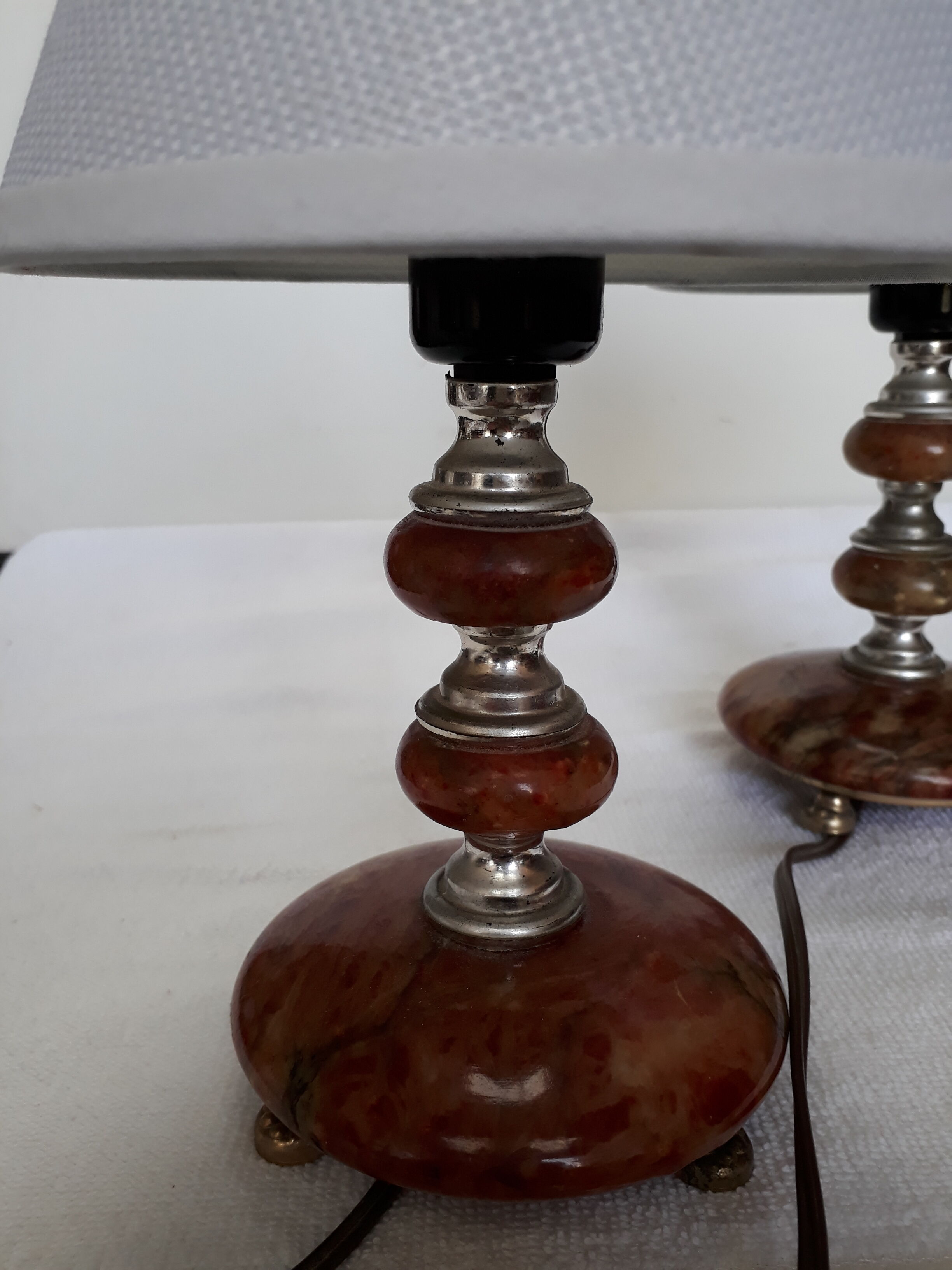 Bedside lamps duo marble