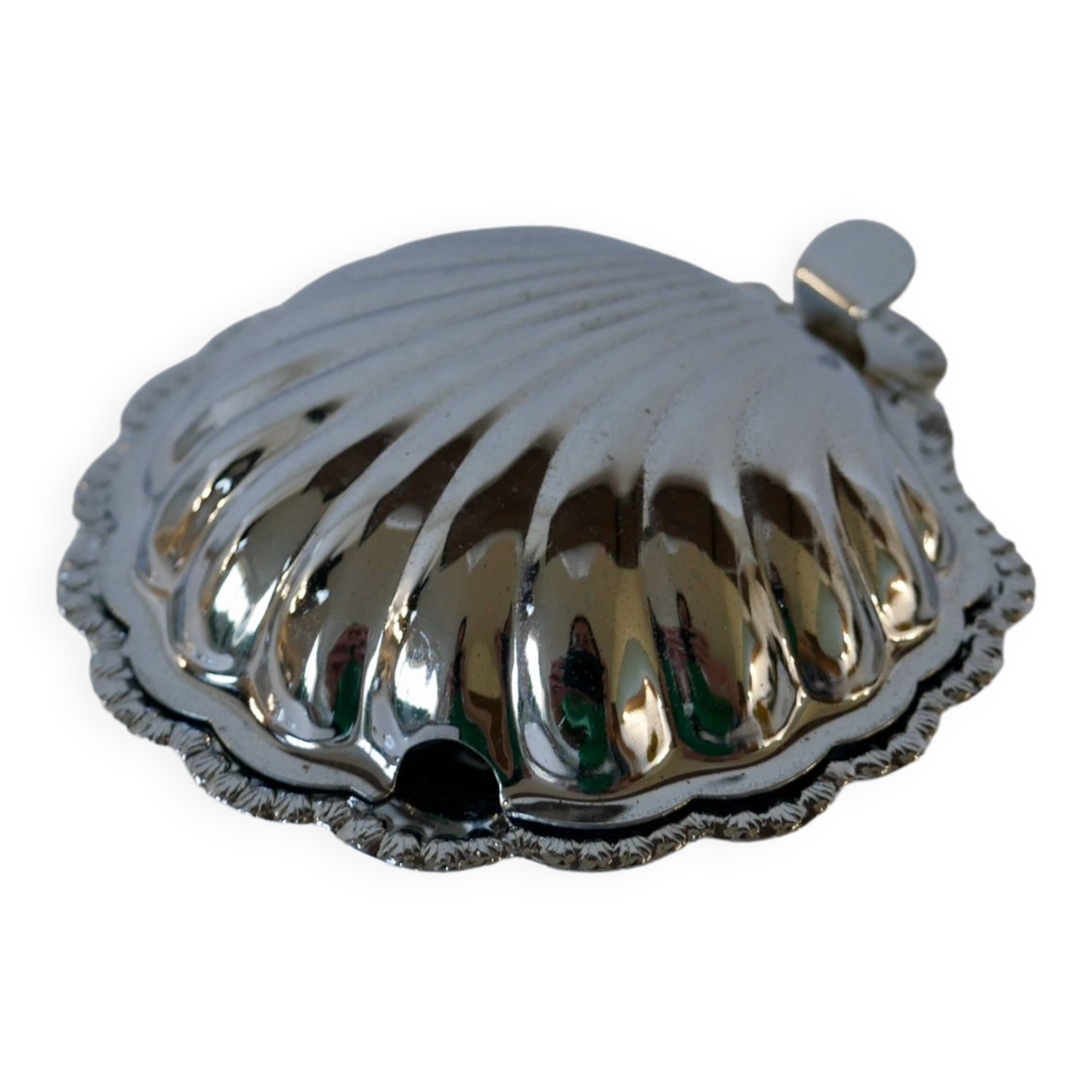 Shell pocket in silver metal from the 60s and 70s