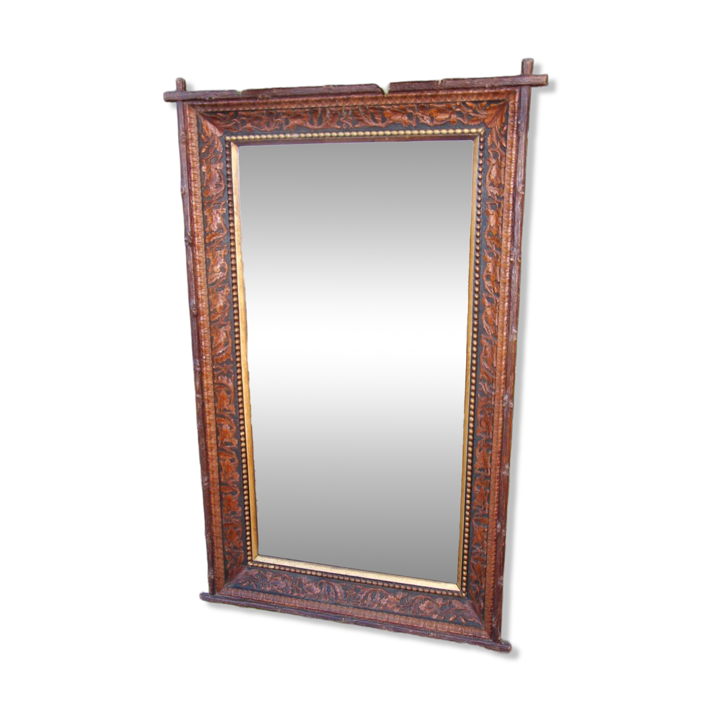 Black Forest Style Mirror XIX Century Attributed to the Levera Brothers in Turin