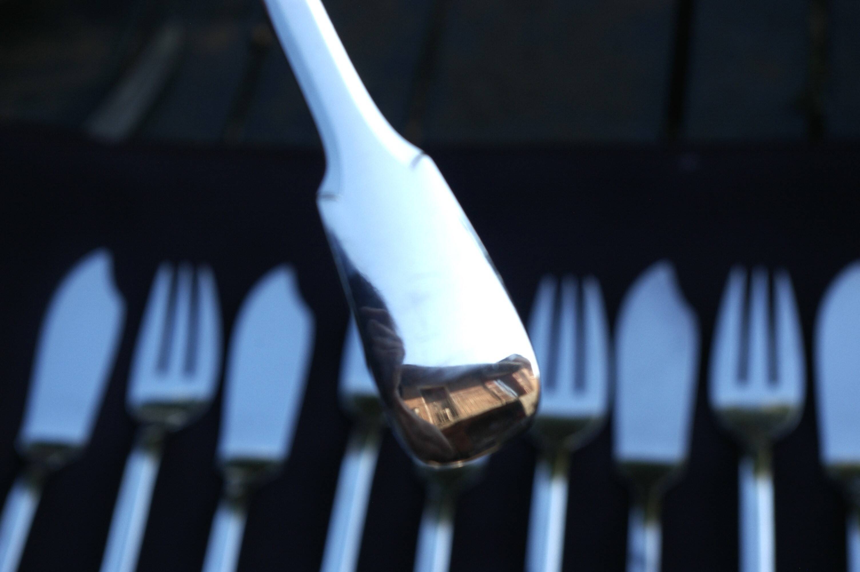 12 Silver Plated Fish Cutlery Sets (Forks + Knives)