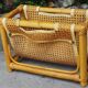Vintage rattan magazine rack