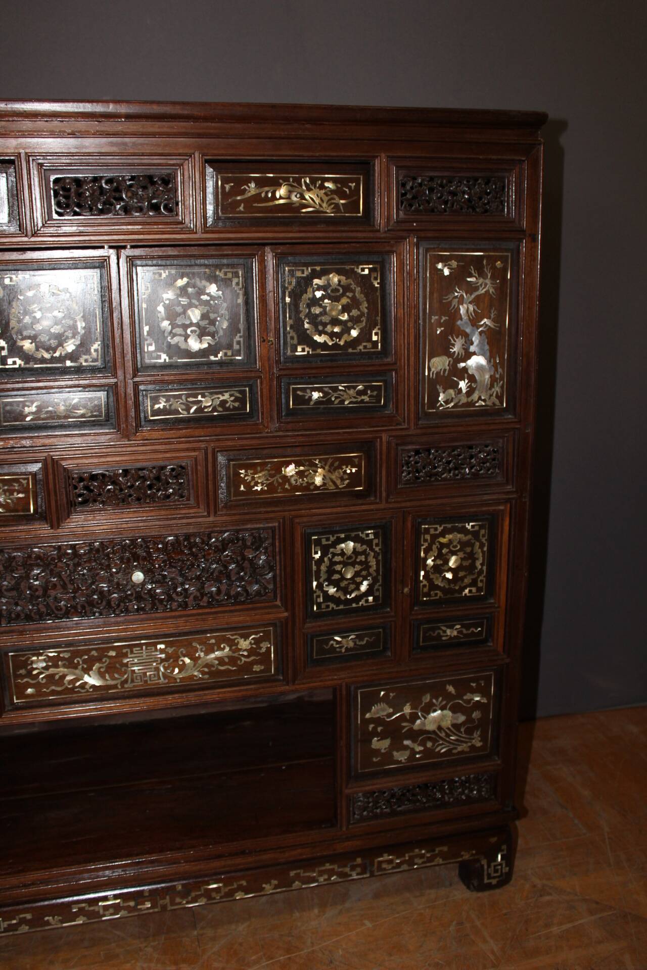 Indochinese Cabinet with Mother-of-Pearl Inlay, late 19th century