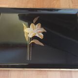 Vintage black lacquered tray - Melarti
