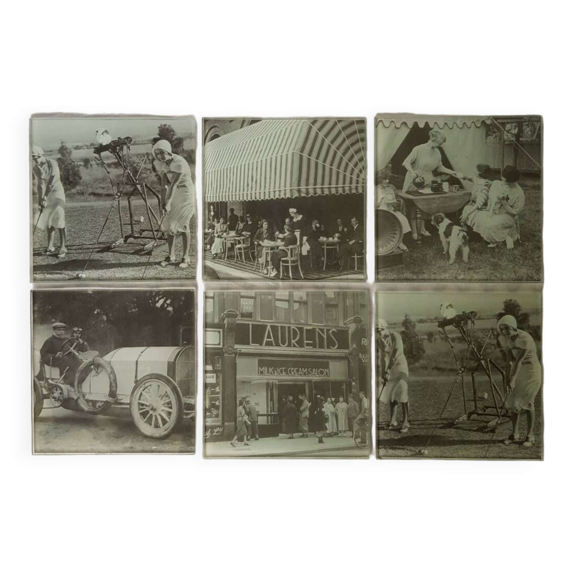 6 sous-verres en verre vintage.