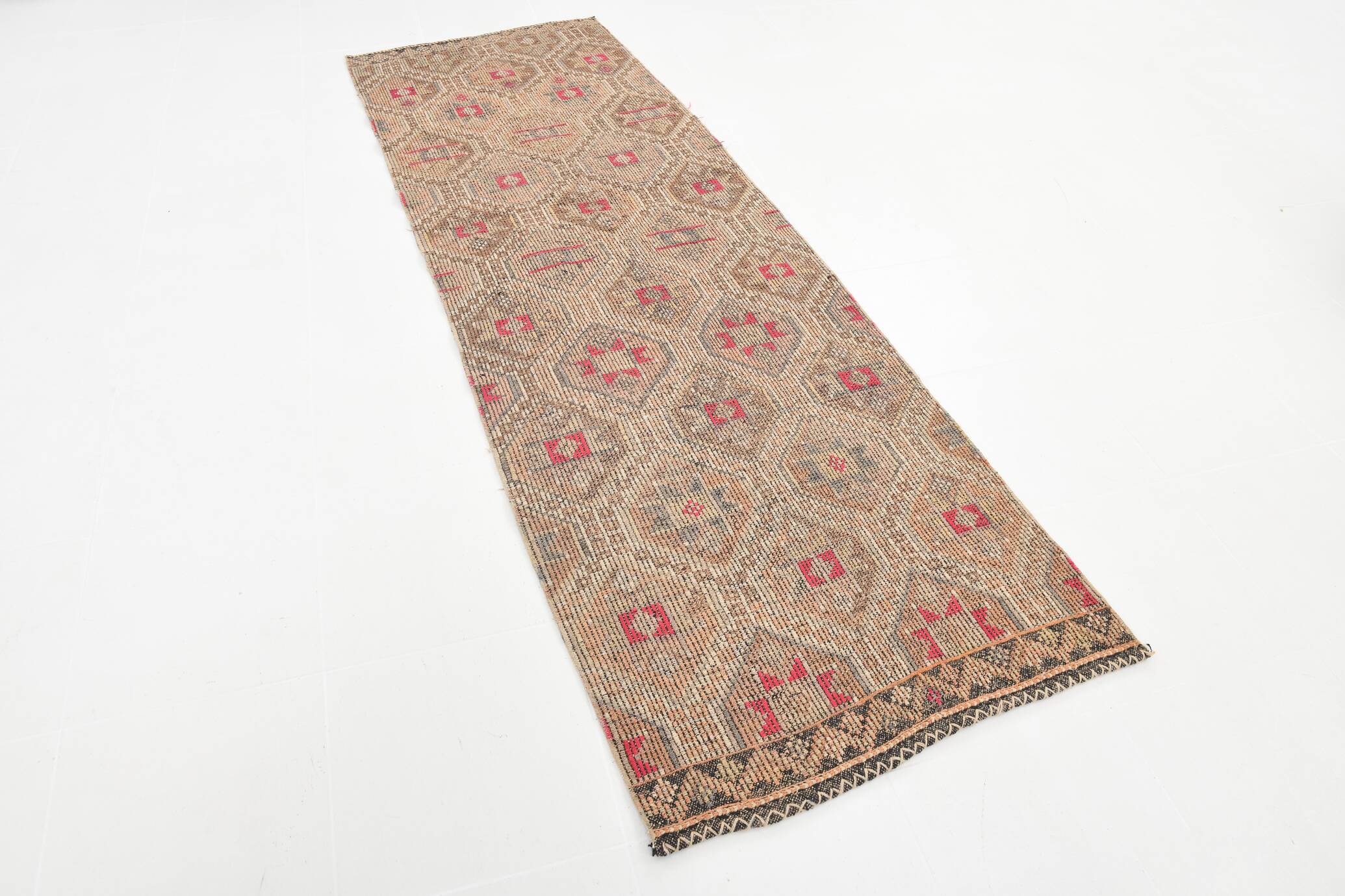 Rug For Hallway Red & Brown Kilim Runner Rug, 92x280Cm