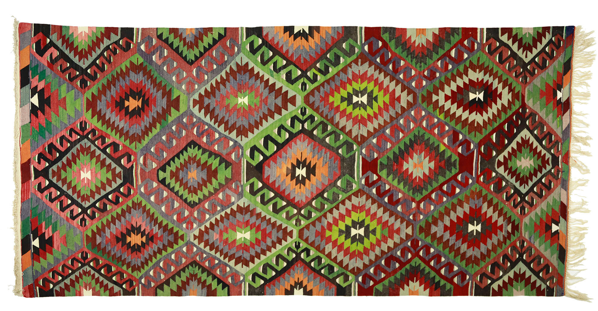 Anatolian handmade kilim rug 340 cm x 167 cm