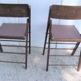 Lot de 2 chaises pliantes americaine trump bois et skai