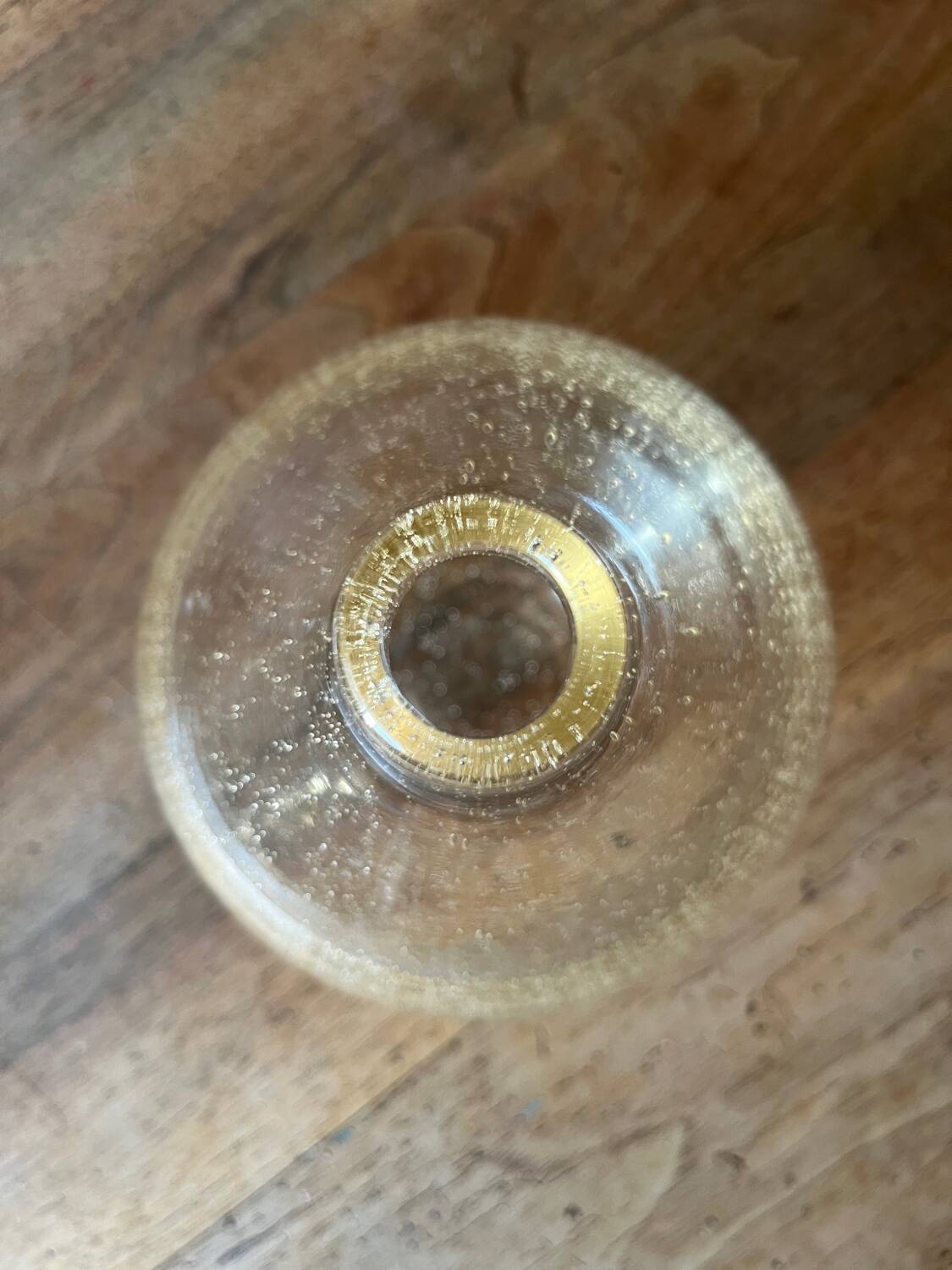 Petite Dame Jeanne en verre bullé transparent