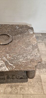 Set of 2 marble coffee tables by Angelo Mangiarotti, 1975